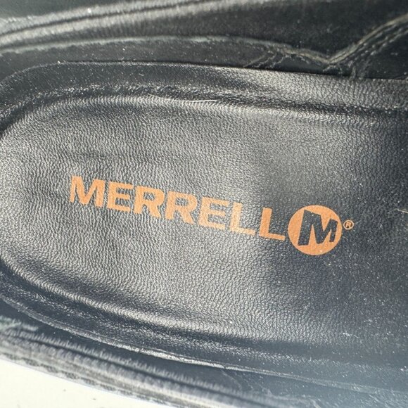 Merrell Womens Emma Clogs Shoes Size 8.5 Black Leather Comfort Slip-On Classic - Picture 2 of 13